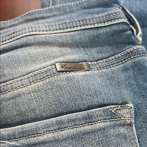 KanCan Light Blue Distressed Flare Jeans with Button Front - Picture 8 of 8